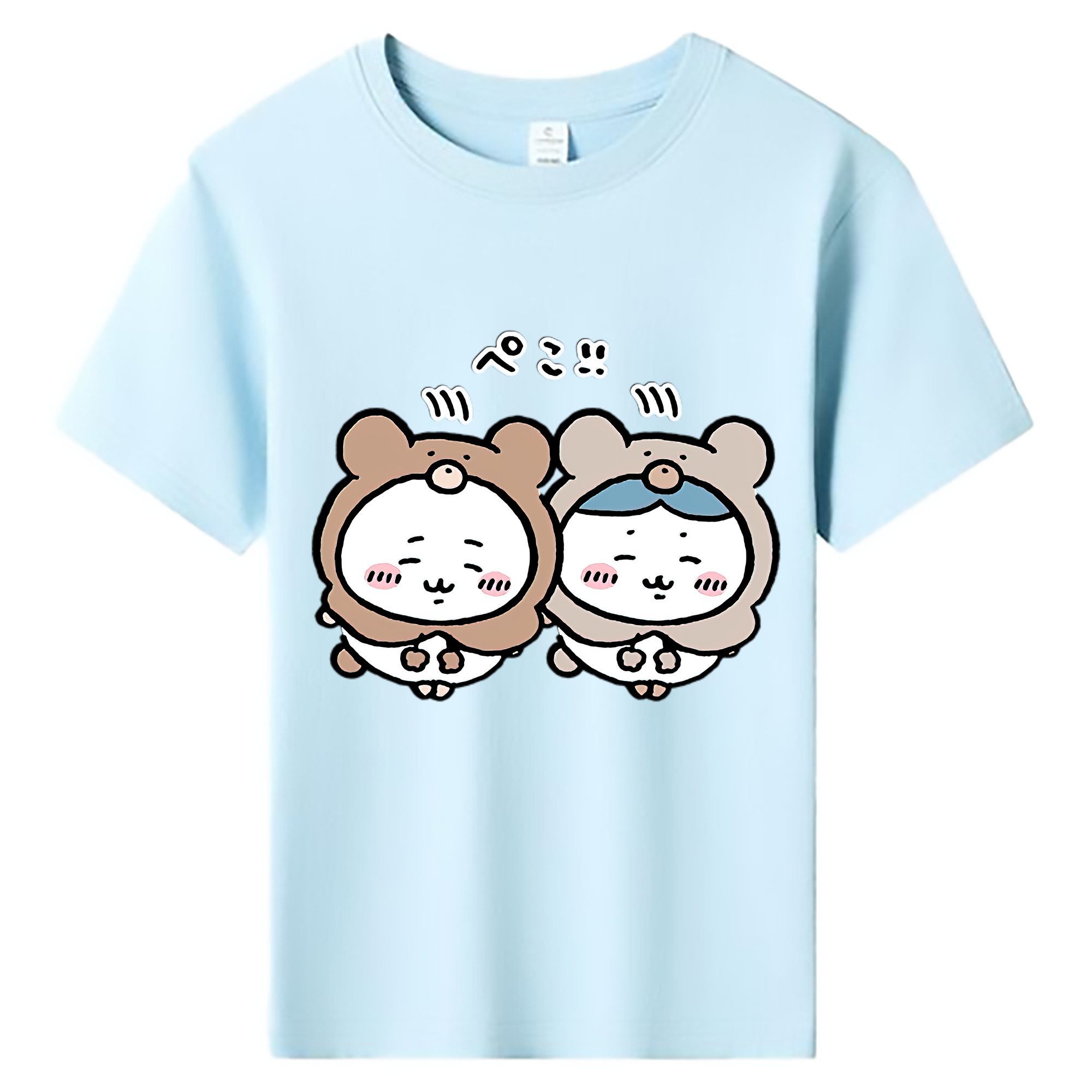 （画像用） ちいかわ ハチワレ Chii-kawa hachiware 綿100％キッズTシャツ（フロントプリント）